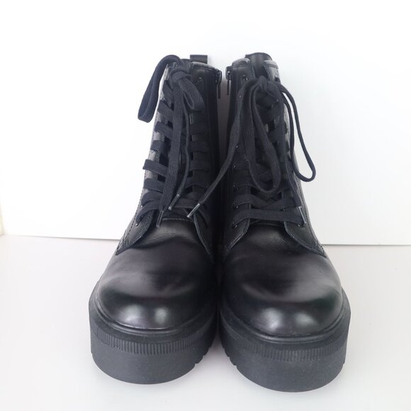 Aqua Logan Platform Hiker Boots Black 9.5M - Picture 3 of 16